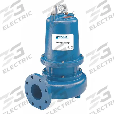 GOULDS Sewage Ejector Pump: Cast Iron, Three Phase, 2 hp, 460V AC - Non-Clog Sewage Ejector Pumps
