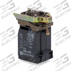 SCHNEIDER ELECTRIC Lamp Module: 22 mm Size, Clear, Incandescent, 240 V AC Rating, Transformer (MPN ZB4BV4). Key specifications — Compatible Operator: Selector Switch; Compatible with Series: XB4; Terminal Connection Type: Screw Clamp Terminals; Brand: SCHNEIDER; Manufacturer Part Number: ZB4BV4; Includes Bulb: Bulb Included.