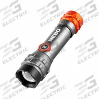 NEBO Flashlight: Rechargeable, 450 lm, 2.5 hr Run Time at Max. Brightness, 237 m Max Beam, Gray (MPN NEB-FLT-1046). Key specifications — Charger Style Included: Micro USB to USB Cord; Brand: NEBO; Battery Requirements - Broad: Includes 1 AA.