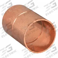 NIBCO Sweat Fitting Coupling: 1 in CTS x 1 in CTS, Cup x FTG, Rolled Center Stop, Wrot Copper (MPN 600RS 1)