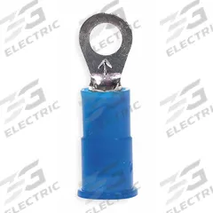 3M Ring Terminal: Blue, Nylon Insulation, 1/4 in Stud Size, 16 AWG to 14 AWG Wire Sizes, 1,000 V (MPN MNG14-14R/SX). Key specifications — attr1308027: 3M.