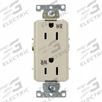 LEVITON Decora Plus Duplex Receptacle Outlet: Duplex, 5-15, Ivory, 125V AC, 15 A, 2 Pole / 3 Wire (MPN WDR15-I)