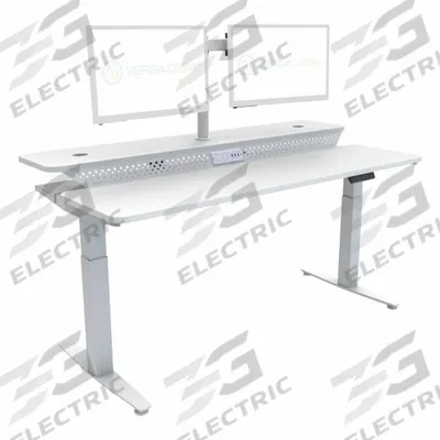 VERSADESK Electric Sit-Stand Desk: White, Wood, 72 in Overall Wd, 30 in Overall Dp - Electric Adjustable-Height Desks