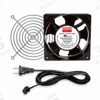 DAYTON Axial Fan: 85 cfm_95 cfm Airflow @ 0.000 in SP, 4 3/4 in Ht, 1 1/2 in Dp, Terminals, IP20 (MPN 786EW3). Key specifications — Blade Material: Polycarbonate; Includes: Cord Set with NEMA 1-15 Plug; Brand: DAYTON.