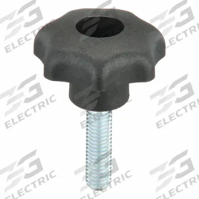 KIPP Hand Knob: 7 Point, Plastic w/ Steel Thread, M8 Thread, 30 mm Thread Lg - 7-Arm Knobs with Threaded Stud