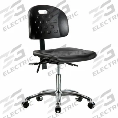 APPROVED VENDOR Ergonomic Chair: Polyurethane, Armless, Ht Range 17 3/4 in to 23 in, 18 in Seat Wd - Polyurethane Lab Chairs
