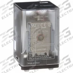 SCHNEIDER General Purpose Relay: Socket Mounted, 10 A Current Rating, 24V AC, DPDT, 8 Pins/Terminals (MPN 788XBXRC-24A). Key specifications — Brand: SCHNEIDER; Base Type: Square; Mounting Style: Plug-In; Pin Shape: Flat; Electrical Connection: Blade Terminal; Manufacturer Part Number: 788XBXRC-24A; Operating Current: 10 A at 277V AC (Resistive Load Conforming to UL); Series: 788R Series.