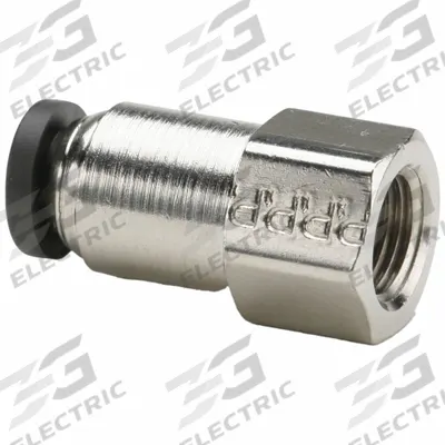 PARKER Push-Fit Fitting: 5/32 in OD x 1/4 in Pipe Size, Push-to-Connect x FNPTF - Nickel-Plated Brass Tube Fittings