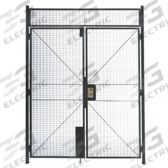 WIRECRAFTERS Hinged Double Door: 8 1/2 ft H x 8 3/8 ft W x 2 in D, Gray, Enamel/Powder-Coated (MPN DHD878). Key specifications — Finish: Enamel; Material: Steel; Includes Mounting Hardware: Yes; Brand: WIRECRAFTERS.