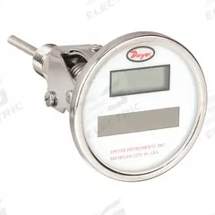 DWYER Digital Thermometer: 12 in Stem Lg, -58°F to 302°F /-50°C to 150°C, ±1%@ 32 to 122°F Accuracy (MPN DBTA3121). Key specifications — Thread Type: NPT; Brand: DWYER; Accuracy: ±1 % @ 32 to 122 °F.