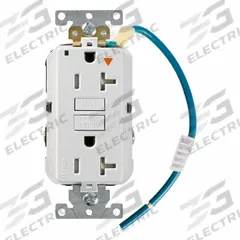 LEVITON Plugs and Receptacles: Duplex, 5-20, White, GFCI, 125V AC, 20 A, 2 Pole / 3 Wire (MPN GFTR2-IGW)