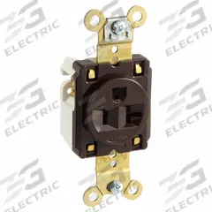 HUBBELL Receptacle: Single, 5-20, Brown, 125V AC, 20 A, 2 Pole / 3 Wire (MPN HBL5361)