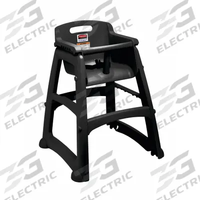 RUBBERMAID COMMERCIAL PRODUCTS High Chair: Black, 99 cm Overall Ht, 33 cm Overall Wd - High Chairs with Casters