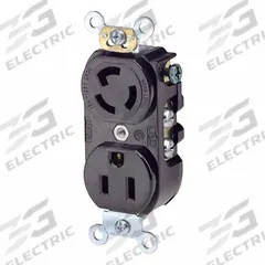 LEVITON Straight Blade Receptacle: Duplex, 5-15, Black, 125V AC, 15 A, 2 Pole / 3 Wire (MPN 4792)