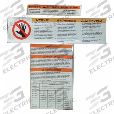 Dayton Fork Truck Booms Label Kit: 4WYR7/4WYR8/4WYR9/4WYT1/4WYT2/4WYT3 - Replacement Parts for Forklifts