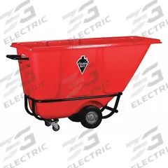GRAINGER Tilt Truck: 13.5 cu ft, 850 lb, 65 in L x 29 1/2 in W x 36 in H, Red, Flat (MPN 21VK42). Key specifications — Color: Red; Brand: GRAINGER; Caster/Wheel Configuration: (2) Swivel.