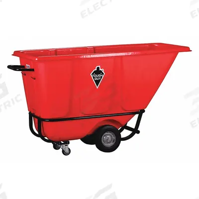 GRAINGER Tilt Truck: 13.5 cu ft, 850 lb, 65 in L x 29 1/2 in W x 36 in H, Red - Steel-Reinforced Plastic Tilt Trucks