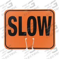 Traffic Cone Sign: ABS Plastic, 10 3/8 in Ht, 12 3/4 in Lg, Slow (MPN 03-550-S). Key specifications — Brand: APPROVED VENDOR; Color: Orange; For Use With Product Type: Traffic Cones; Legend: Slow; Material: ABS Plastic.