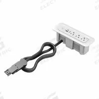 WIREMOLD Furniture Power Outlet: 3 Outlets, 3 ft Cord Lg, White, 5-15R, Tamper Resistant Receptacles (MPN MDEF3-WH). Key specifications — Shape: Rectangular; Brand: WIREMOLD; USB Connectors Included: Type C; Mounting Style: Recessed.