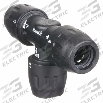 TRANSAIR Push-Fit Tee Fitting: 1 1/2 in OD x 40 mm OD x 1 1/2 in OD Size, Polyamide - Polyamide Tube Fittings for Compressed Air Systems