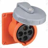 HUBBELL Pin and Sleeve Receptacle: Orange, 250V AC, Three Phase, 100 A, 3 Pole, 4 Wire (MPN HBL4100R12W). Key specifications — Brand: HUBBELL.