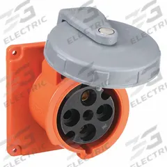 HUBBELL Pin and Sleeve Receptacle: Orange, 250V AC, Three Phase, 100 A, 3 Pole, 4 Wire (MPN HBL4100R12W). Key specifications — Brand: HUBBELL.