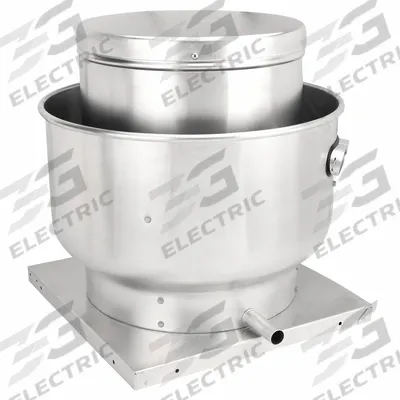 Dayton Centrifugal Upblast Roof Exhaust Fan: Belt Drive, Less Drive Pack, 14 3/4 in Wheel - Kitchen Air Belt-Drive Fans without Drive