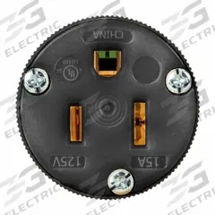 HUBBELL Straight Blade Connector: 5-15R, 125V AC, 15 A, 2 Pole, 3 Wire, Black (MPN HBL5269CBKST)
