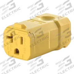 LEVITON Straight Blade Connector: 5-20R, 125V AC, 20 A, 2 Pole, 3 Wire, Yellow (MPN 5359-VY)