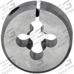 CLE-LINE Round Threading Die: M4.5x0.75 Metric, 13/16 in OD, Adj, High Speed Steel (MPN C65742)