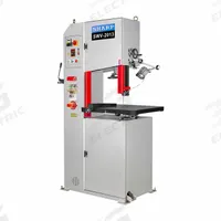 SHARP Vertical Contour Band Saw: 19 7/10 in Throat Dp - Vertical, 118 to 1902 SFPM, 1/3 Phase (MPN SWV-2013). Key specifications — attr325086: SHARP; attr313109: 15 Degrees Right & Left; attr313108: 118 to 1902 SFPM; attr313111: 1; attr313110: 10.0 amp for 3 phase, 20.0 amps single phase.