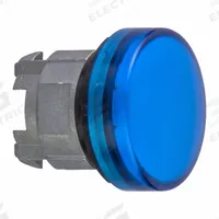 SCHNEIDER ELECTRIC Pilot Light Head: 22 mm Panel Mounting Hole Dia, Blue, Smooth, XB4 Series (MPN ZB4BV06). Key specifications — Brand: SCHNEIDER; Compatible Lamp Module Type: BA9 Lamp Module; Compatible with Series: XB4.