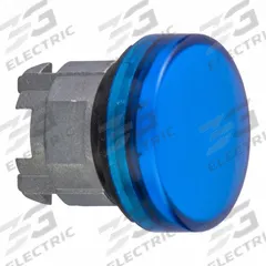 SCHNEIDER ELECTRIC Pilot Light Head: 22 mm Panel Mounting Hole Dia, Blue, Smooth, XB4 Series (MPN ZB4BV06). Key specifications — Brand: SCHNEIDER; Compatible Lamp Module Type: BA9 Lamp Module; Compatible with Series: XB4.