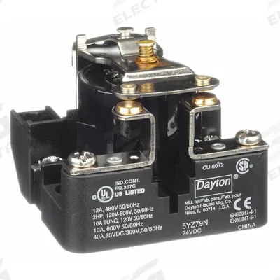 Dayton Open Power Relay: Surface Mounted, 24V DC, SPST-NO - Surface-Mounted Relays