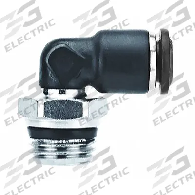 AIGNEP USA Push-Fit Elbow Fitting: 8 mm OD x 1/8 in Pipe Size - Nylon & Nickel-Plated Brass Tube Fittings