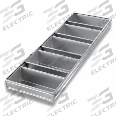 CHICAGO METALLIC Bread Pan: Aluminized Steel, 5 Slots, 8 1/8 in Overall Wd - Bread & Loaf Pans