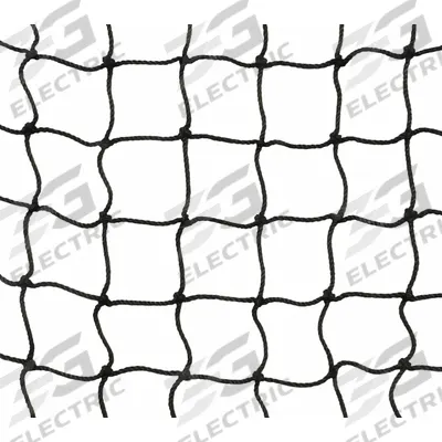 US NETTING Knotted Nylon Rack Net Panel: 600 in x 1/4 in x 240 in, Nylon, Black - Pallet Rack Netting