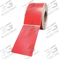CRANE CONSUMABLES Printer Label: 4 in Label Wd, 6 in Label Ht, Red, 3 in Core Dia., 4 PK (MPN 4060DC-P185U1Mr). Key specifications — Brand: CRANE CONSUMABLES; Label Color: Red.