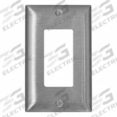 LEVITON Wall Plate: Decorator-Rocker, 1 Gang, Midsize Size (MPN SLJ82-C). Key specifications — Brand: LEVITON; Material: Stainless Steel.