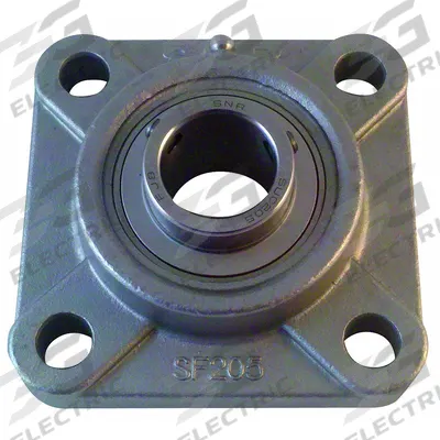 NTN 4 Bolt Flange Bearing: Radial Ball, 2 3/16 in Bore, SS, Set Screws - Food-Grade Flange-Mount Ball Bearings