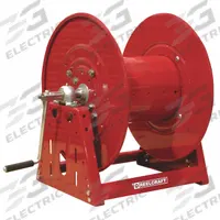REELCRAFT Hand Crank Hose Reel: 250 ft (1/2 in I.D.), 19 in L x 30 1/2 in W x 21 1/8 in H, TFE/P (MPN HC1200-19-12 1). Key specifications — Hose Capacity: 250 ft (1/2 in I.D.); Overall Dimensions: 19 in L x 30-1/2 in W x 21-1/8 in H; Seal Material: TFE/P; Reel Color: Red; Swivel Material: Nickel Plated Steel; Brand: REELCRAFT.