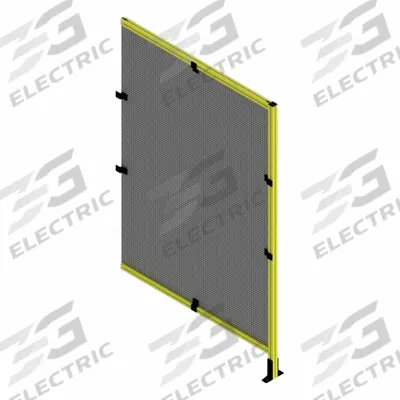 FAZTEK T-Slot Framing System Panel: Add-On, Yellow, 84 in H x 12 in W x 5 1/2 in D - Wire Mesh Panel Add-On Kits