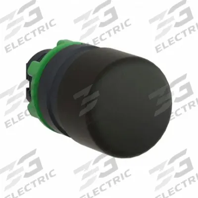 SCHNEIDER Mushroom Head Push Button: Black, 22 mm Mounting Size, Non-Metallic - Mushroom-Head Push-Button Operators