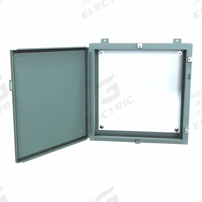 HAMMOND Electrical Enclosure: Steel, 24 in x 24 in x 6 in, NEMA 12/13/3R/4, w/Panel - Steel Washdown Enclosures