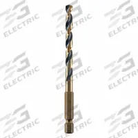 DEWALT Hex Shank Drill Bit: 3/16", 135° Split Point, Black & Gold HSS, Impact Rated (MPN DWA5012). Key specifications — attr1234973: Impact Rated; attr1234966: DEWALT; attr1234978: 0.1875.