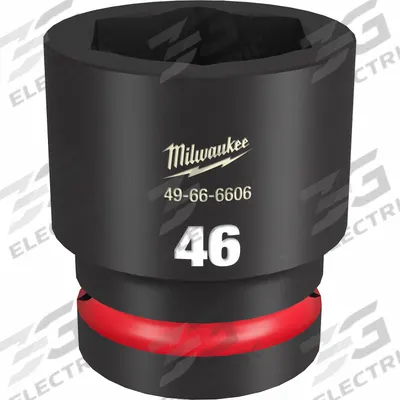 MILWAUKEE Standard Impact Socket: 1 in Drive Size, Metric, 46 mm Socket Size, 6-Point - 1" Drive Impact Sockets