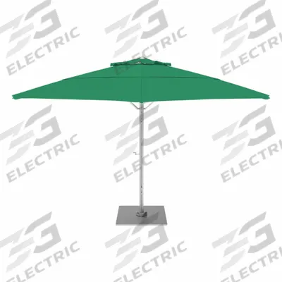 CALIFORNIA UMBRELLA Outdoor Umbrella: Green, Aluminum/Steel, Hand Crank - Round Umbrellas
