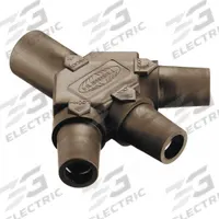 3-Fer: Male-Female-Female-Female, Brown, 600V AC/600V DC, 400 A, Series 16 (MPN HBLM3FBN). Key specifications — Brand: HUBBELL; Gender Configuration: Male-Female-Female-Female.