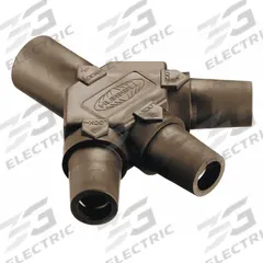3-Fer: Male-Female-Female-Female, Brown, 600V AC/600V DC, 400 A, Series 16 (MPN HBLM3FBN). Key specifications — Brand: HUBBELL; Gender Configuration: Male-Female-Female-Female.
