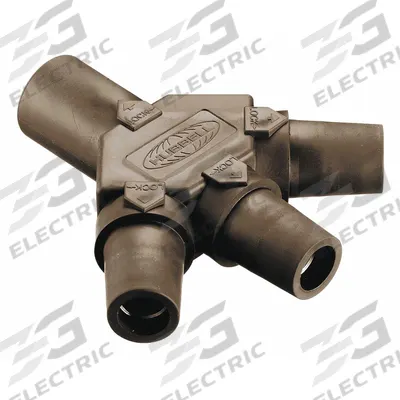 HUBBELL 3-Fer: Male-Female-Female-Female, Brown, 600V AC/600V DC, 400 A - 3-Fer Triple-Tap Tees